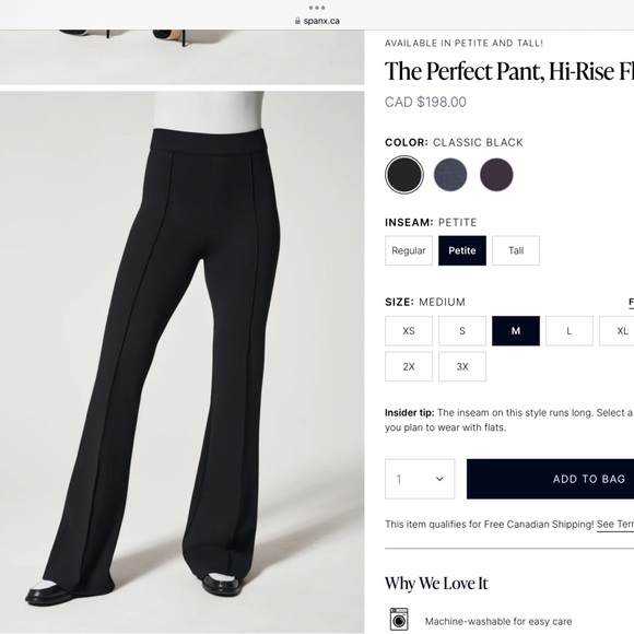 Spanx The Perfect Pant, Sz M - Picture 3 of 5